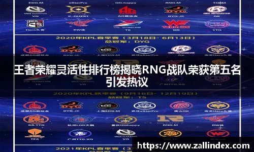 王者荣耀灵活性排行榜揭晓RNG战队荣获第五名引发热议