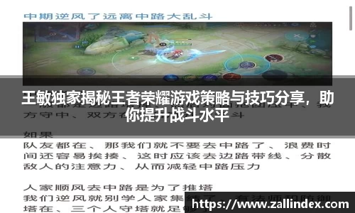 王敏独家揭秘王者荣耀游戏策略与技巧分享，助你提升战斗水平